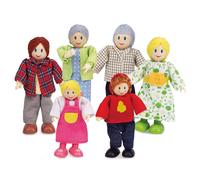 Hape Happy Family - Caucasian Award-Winning Doll Family Set, Unique Accessory f