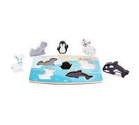 Hape International- Puzle Animales Polares Y Texturas, Multicolor, 40 X 50 Cm (E1620) , color/modelo surtido