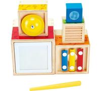 Hape Juego de Apilamiento Musical | Caja Musical de 6 Piezas de Colores, Juego de Madera para niños Mayores de 18 Meses