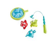 Hape Juego de Pesca de Doble Diversión | Juguete de Baño y Piscina | con Caña, Red y Animales Saltarines | A Partir de 2 Años