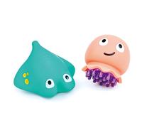 Hape Juguete de baño de Criaturas Marinas - Pulpo y Rayas con función de Masaje - Juguete acuático y Cepillo para bebé - Sin BPA y fácil de Limpiar - para niños a Partir de 12 Meses