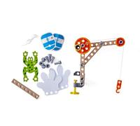 Hape Kit de Tres Experimentos | Construye Grúa, Recogedor y Rana Escaladora | Juguete Stem para 4+ Años