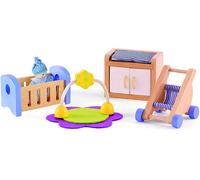Hape Madera Casa de Muñecas Muebles de Bebé Room Set 06768