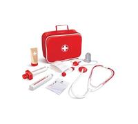 Hape Maletín de Doctor Infantil con Estetoscopio, Jeringuilla y Termómetro, Juego de rol Educativo