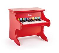 Hape Mini Piano, Mini Instrumento Musical de Madera de Juguete con 18 Teclas, Rojo
