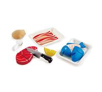 Hape Proteínas Deliciosas, Juego de Simulación de Madera Juego de Comida para Niños y Niñas, Juego Básico con Velcro Juegos de Ingredientes y Accesorios de Cocina