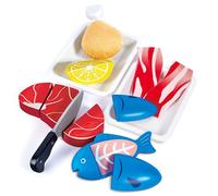 Hape Proteínas Deliciosas, Juego de Simulación de Madera Juego de Comida para Niños y Niñas, Juego Básico con Velcro Juegos de Ingredientes y Accesorios de Cocina