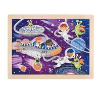 HaPe Puzle Amigos del Espacio – Cósmico con astronautas y extraterrestres – Juguete educativo 4 años+