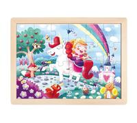 Hape Puzle Amigos del Unicornio | Puzzle Mágico con Arco Iris, Princesa y Más | Juguete Educativo para Niños de 3 Años+