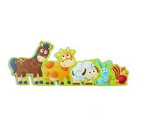 Hape Puzle Animales Granja y Números| Puzzle de Madera para Niños | Juguete Educativo con Animales y Piezas de Agarre Fácil | Desde 12 Meses+