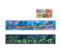 Hape Puzle Dinosaurios 1,5m | Rompecabezas de 200 Piezas Que Brilla en la Oscuridad | Incluye Cartas de Datos sobre Dinosaurios | Juguete Educativo para Niños Desde 6 Años