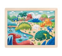 Hape Puzle Dinosaurios | Puzzle Prehistórico de 24 Piezas con Dinosaurios y Paisaje | Juguete Educativo para Niños de 3 Años+