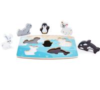 Hape Puzzle Táctil Animales Polares De Madera