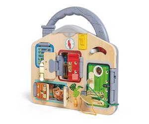 Hape Tablero de Juego Bloquea y Aprende | Juguete Educativo para Resolución de Problemas | A Partir de 3 Años