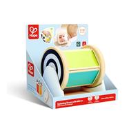 Hape Tambor Giratorio con Espejo, Juguete Montessori, Juguete Educativo Colorido para Promover la percepción sensorial, Juguete de Madera para bebés a Partir de 3 Meses