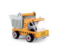 Hape Wooden Dumper Truck for In- and Outdoor Play (Ages 3+) | Dumper duradero seguro para niños con pintura a base de agua no tóxica y ruedas de madera para proteger los suelos durante el