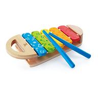 Hape Xilófono Arcoíris de Madera para Niños - Instrumento Musical con Barras de Colores, Mango Portátil y Varillas Incluidas
