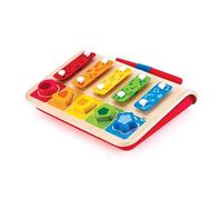 Hape Xilófono Clasificador de Formas - Xilófono y Piano de Juguete, con 5 Piezas de Rompecabezas de Madera para bebés a Partir de 12 Meses