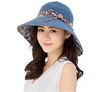 HAPEE Mujer Sol Sombrero Verano Reversible, UPF 50 + - Gorro de Playa Plegable Tapa de ala Ancha
