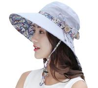 HAPEE Mujer Sol Sombrero Verano Reversible, UPF 50 + - Gorro de Playa Plegable Tapa de ala Ancha
