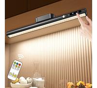 Hapfish Flexo LED Escritorio con Sensor Movimiento, 4000mAh Barra de Luz Armario USB Recargable, Lampara Escritorio Bateria Magnetica Inalambrica con Mando a Distancia, Luces Sin Cable para Cocina