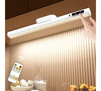 Hapfish Lampara LED Escritorio 4000mAh, Flexo LED Escritorio Sin Cable con Mando a Distancia, Luz Armario USB Recargable Magnetica Inalambrica, Lámpara Pared Pilas para Cocina Mesa Estanteria Espejo