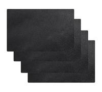 Hapforever 4 parches de reparación de cuero autoadhesivos, cinta de parche negra de 8 x 12 pulgadas para sofás, parches de cuero impermeables para muebles, sofá, silla, asientos de coche (negro)