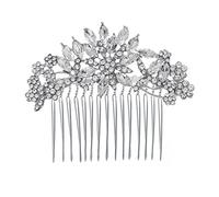Hapibuy Cristal nupcial de la boda del peine del pelo de la boda de plata del pelo clip para la novia y la dama de honor