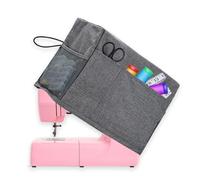 Hapihom Cubierta para máquina de coser con bolsillos de almacenamiento, funda universal para máquina de coser, compatible con la mayoría de máquinas de coser estándar, 18 x 8,3 x 12,6 pulgadas, gris