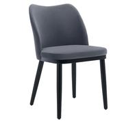 Hapihom Juego de 1 silla de comedor, silla de cocina, hasta 150 kg, silla tapizada de terciopelo con respaldo curvo y cojín grueso, sillas de comedor para salón, comedor, cocina - K