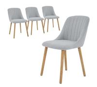 Hapihom Juego de 4 sillas de comedor, modernas sillas tapizadas con respaldo curvado y patas de roble, silla de cocina, comedor, salón y oficina