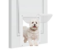 Hapihom Puerta interior para gatos, puerta ajustable, puerta grande, con función de bloqueo para perros, gatos y mascotas, mosquitera, magnética, con cierre automático, M