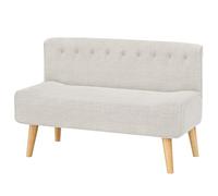 Hapihom Sofá de tela de 2 plazas, pequeño sofá con aspecto de lino y patas de madera, moderno sofá de salón, fácil montaje, 117 x 56 x 78 cm, mini sofá para salón, dormitorio, apartamento, oficina