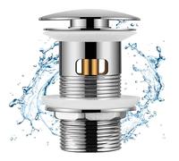 Hapilife Desagüe desplegable para Lavabo de baño, Moderno, Cromado, con muelles, para Lavabo, ranurado con rebosadero