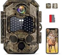 Hapimp Cámara de Caza WiFi 4K 48MP Cámara Fototrampeo Caza con 0,1s Velocidad de Disparo y Gran Angular de 125° Camara Caza Nocturna con 45pcs 940nm Infrarrojos Invisibles IR Leds IP66 Impermeable