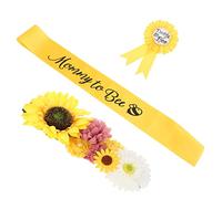 HAPINARY 1 Juego Adorno De Girasol Ornamento Futura Mamá Faja Baby Shower Mami a Ser Cinturón De Faja Suministros Para Baby Shower Faja De Flores De Embarazo Cinta Poliéster Prenatal Papá