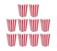 HAPINARY 10 Cajas de Papel Rojo Diseño Estampado para Palomitas de Maíz Tamaño Pequeño y Estilo Clásico Ideales para Fiesta o Noche de Cine