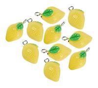 HAPINARY 10 Piezas de Dijes Colgantes de Frutas Limón de Resina Amarilla para Hacer Joyas y Pulseras, Ideales para Celebracion Verano y Accesorios Creativos