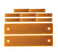 HAPINARY 10 Piezas Reflector para Entrada de Vehículos, Señal de Advertencia Reflectante Rectangular, Acrílico y Abs, Amarillo, para Camiones y Calles, Uso Exterior y Seguridad Nocturna