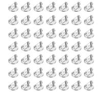 HAPINARY 100 Piezas de Accesorios para Alfileres de Pecho en Hierro Color Plata, Base Práctica para Hacer Joyas DIY y Decoraciones Modernas