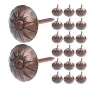 HAPINARY 1000 Piezas Tachuelas Decorativas de Tapicería Metálicas Diseño Vintage de Flor Crisantemo, Clavos para Muebles y Sofá, Tamaño 11x17 Mm, Color Rojo Antiguo, para Decoración