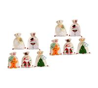 HAPINARY 10piezas Bolsas De De Navidad Diseño De Dibujos Animados Bolsas De Almacenamiento Para y Manzanas Navideñas y Prácticas