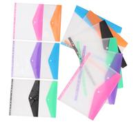 HAPINARY 12 piezas Bolsas Organizadoras de con Botón Fundas Transparentes Perforadas para Papelería Oficina Impermeables Multiusos para Facturas y Archivos