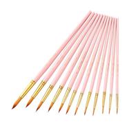 HAPINARY 12 Piezas Juego de Pinceles de Madera y Nylon para Pintar, Portátiles y Delicados, Color Rosa, Ideales para Detalles en Pintura Botánica y Roca