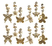 HAPINARY 12 Pinzas Cabello Trenzas Doradas de Aleación Vintage y Ligeras, Accesorios Versátiles para Peinado en Uso Diario y Diversas Ocasiones