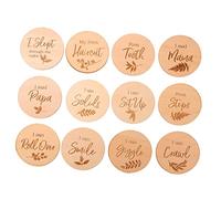 HAPINARY 12 Uds Astillas De Madera Del Mes Del Tarjetas Para Recién Nacidos Tarjetas De Hitos Para Bebés Tarjetas Infantiles Tarjetas De Hitos Para Bebés Tarjetas De Cumpleaños