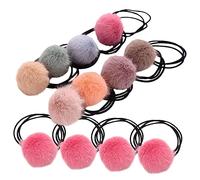 HAPINARY 12piezas Gomas Pelo Pompones Elegantes y Cómodas Para Mujeres y Niñas Bandas Elásticas