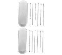 HAPINARY 12piezas Herramientas De Limpieza De Oídos De Inoxidable Con Caja De Almacenamiento Kit De Removedor De Cerumen y Cucharas Para Oídos