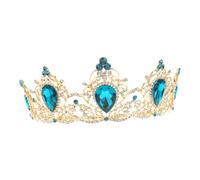 HAPINARY 1pieza Crown Headdress Retro Baroque Style Para Novias y Niñas Accesorio Elegante Para Bodas y Fiestas Color Azul Decorativo y