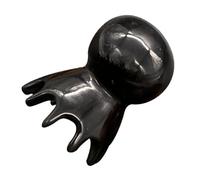 HAPINARY 1pieza Peine De Masaje Portátil De Cuerno De Yak Para Cuidado Del Cabello Peine De Lavado y Masajeador De Cabeza Diseño Hecho Mano Negro